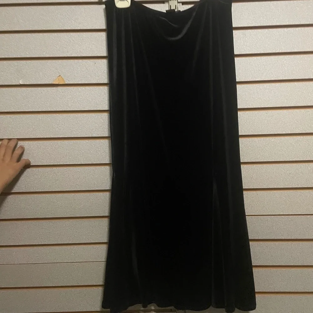 Elementz Black Velvet Maxi Skirt Womens Medium Elegant‎ Evening Party M